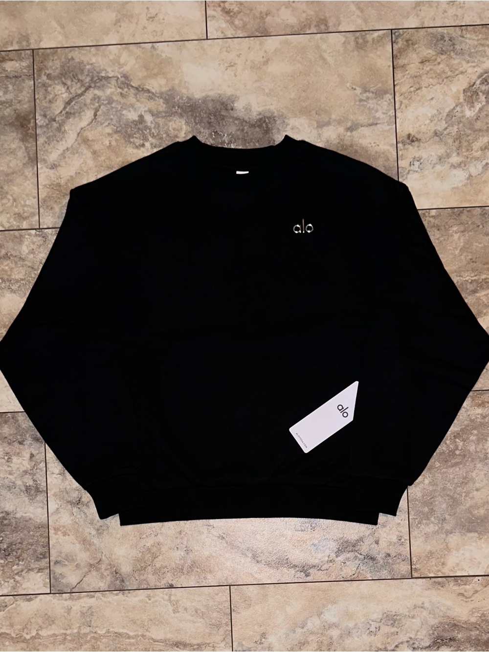 Alo Yoga Accolade Crew Neck Pullover Black Size Small